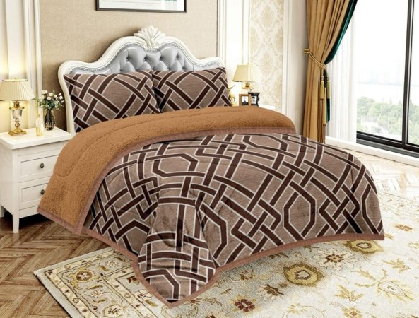 COBERTOR PIEL C/ CARNERO 3PCS 2 PLAZAS (FARDOX20UND)
