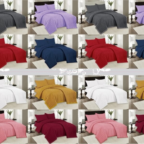 SET COBERTOR DE VERANO 5PCS COLOR ENTERO QUEEN (FARDOX08UND)