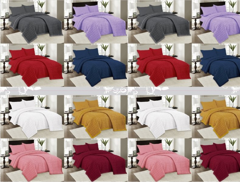 SET COBERTOR DE VERANO 5PCS COLOR ENTERO QUEEN (FARDOX08UND)