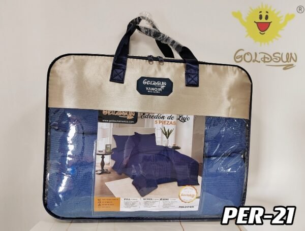 SET COBERTOR DE VERANO 5PCS COLOR ENTERO QUEEN (FARDOX08UND)