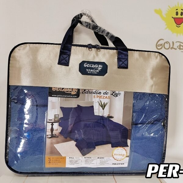 SET COBERTOR DE VERANO 5PCS COLOR ENTERO QUEEN (FARDOX08UND)