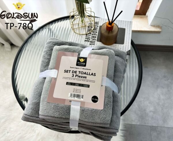 SET DE 3 TOALLAS MICROFIBRA COLOR ENTERO (FARDOX72SETS)