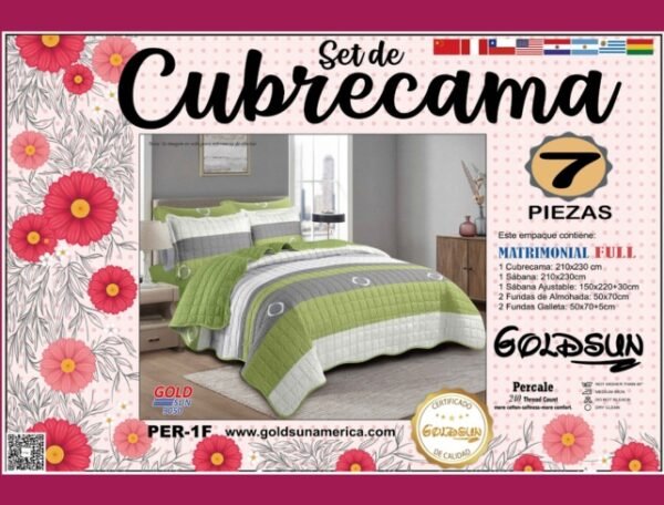 SET COBERTOR DE VERANO 7PCS 2PLAZAS (FARDOX24UND)