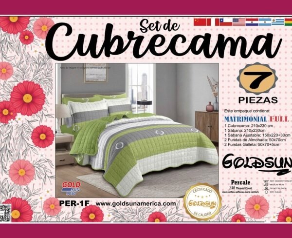 SET COBERTOR DE VERANO 7PCS 2PLAZAS (FARDOX24UND)