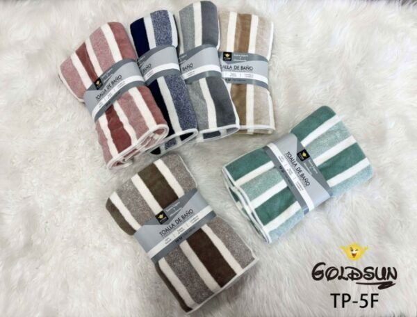 TOALLA DE MICROFIBRA RAYADA 70 X 140 CM. (FARDOX15DOC.)