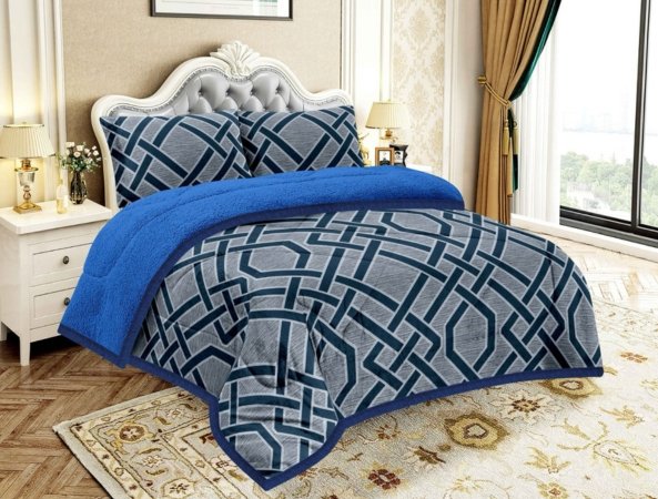 COBERTOR PIEL C/ CARNERO 3PCS 2 PLAZAS (FARDOX20UND)