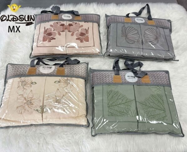SET DE SÁBANAS 4PCS COLOR ENTERO BORDADAS (FARDOX30UND)