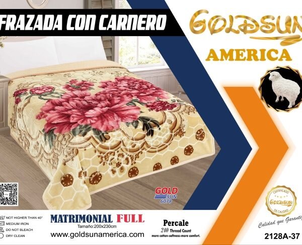 FRAZADA DE TERCIOPELO C/ CARNERO 1 PAÑO 4KG. (FARDOX26UND)