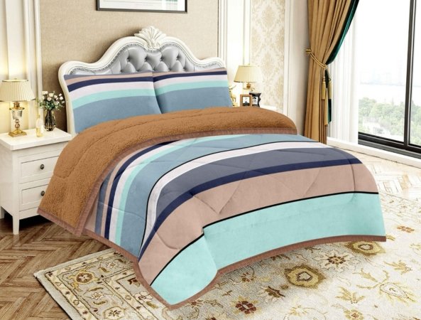 COBERTOR PIEL C/ CARNERO 3PCS 2 PLAZAS (FARDOX20UND)