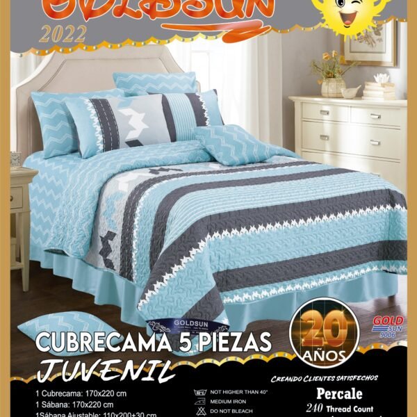 PER - 1TA / SET DE COBERTOR VERANO 5PCS JUVENIL 1.5 PLZ (FARDO X 40 UNDS)