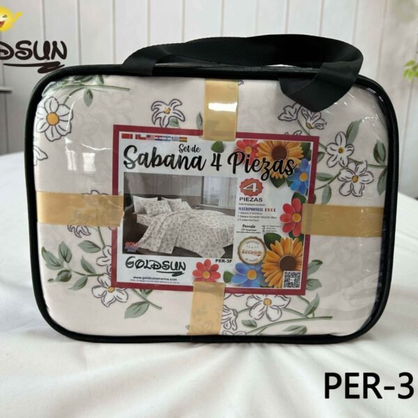 PER - 3FA / SET EDREDÓN DE VERANO 7 PIEZAS CON CORTINA (FARDO X 12 UNDS)