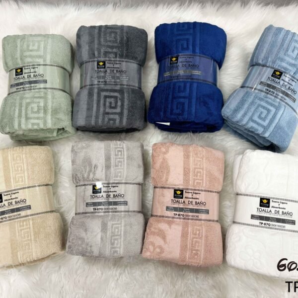 TP - 67Q / TOALLA MICROFIBRA C.E. ALTO RELIEVE 90X160 CM (FARDO X 15 DOC)