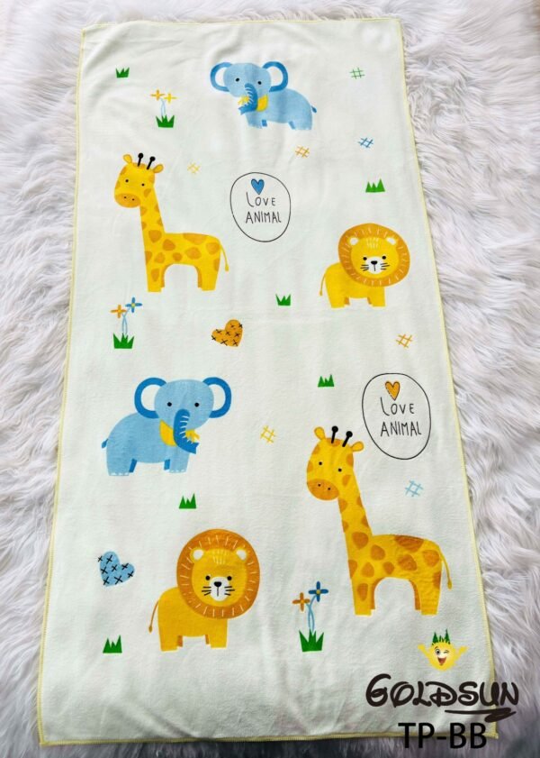 TP - BB / TOALLA MICROFIBRA BEBE CON DISEÑO 60X120 CM. (FARDO X 12 DOC)