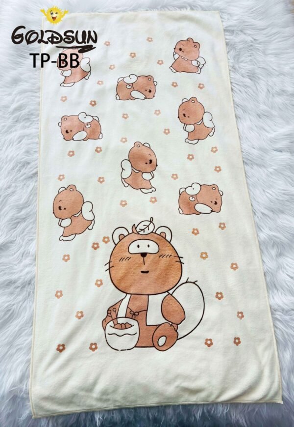 TP - BB / TOALLA MICROFIBRA BEBE CON DISEÑO 60X120 CM. (FARDO X 12 DOC)