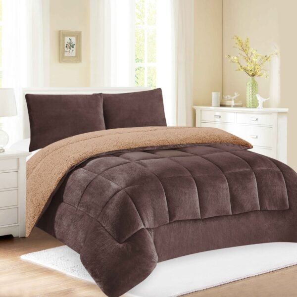 3118P - 7CK - 3 / COBERTOR ACOLCHADO PIEL C/ CARNERO 3PCS (FARDO X 20 UNDS)