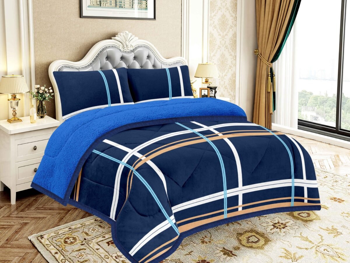 3118A - 3CTP / COBERTOR PIEL C/ CARNERO 3PCS 2 PLAZAS ESTAMPADO (FARDO X 20 UNDS)