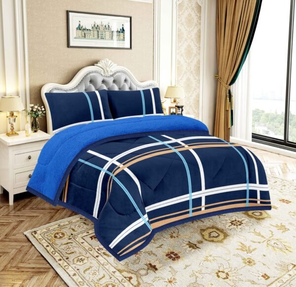 3118A - 3CTP / COBERTOR PIEL C/ CARNERO 3PCS 2 PLAZAS ESTAMPADO (FARDO X 20 UNDS)