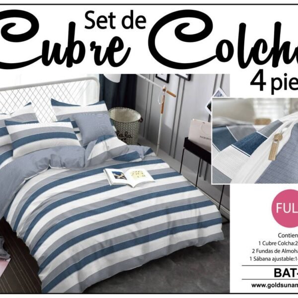 BAT - 2 / SET DE CUBRE COLCHAS 4 PIEZAS  DE 2 PLAZAS (FARDO X 24 UNDS)