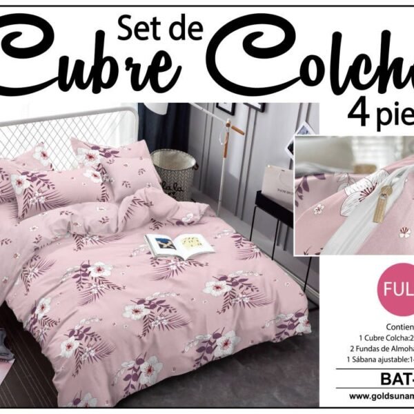 BAT - 2 / SET DE CUBRE COLCHAS 4 PIEZAS  DE 2 PLAZAS (FARDO X 24 UNDS)