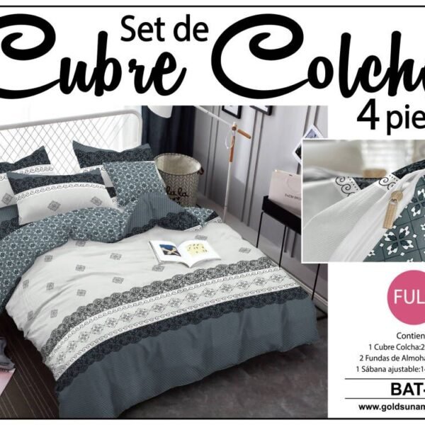 BAT - 2 / SET DE CUBRE COLCHAS 4 PIEZAS  DE 2 PLAZAS (FARDO X 24 UNDS)