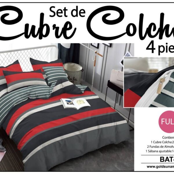 BAT - 2 / SET DE CUBRE COLCHAS 4 PIEZAS  DE 2 PLAZAS (FARDO X 24 UNDS)
