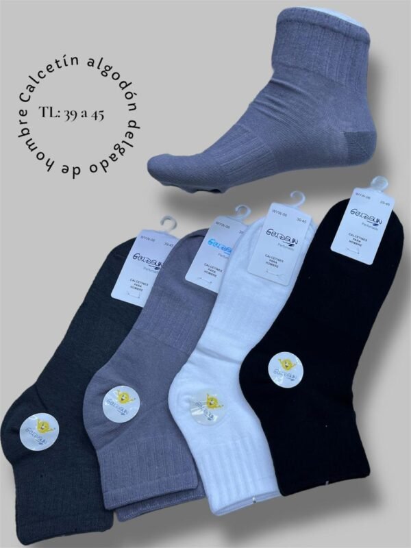 MEDIAS DE HOMBRE ALGODON DELGADO ANTIDESLIZANTE COLOR ENTERO BAMBÚ (FARDO X 100 DOCENAS)
