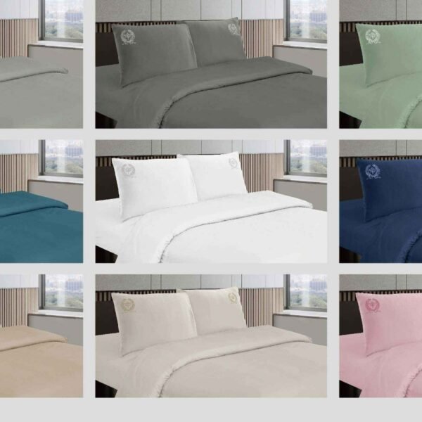 NANCY(2E) / SET DE SABANAS 4 PIEZAS COLOR ENTERO 2 PLAZAS (CAJA X 42 UNDS)