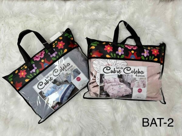 BAT - 2 / SET DE CUBRE COLCHAS 4 PIEZAS  DE 2 PLAZAS (FARDO X 24 UNDS)