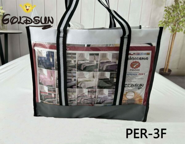 PER - 3FB / SET EDREDON DE VERANO 7 PIEZAS CON CORTINA (FARDO X 12 UNDS)
