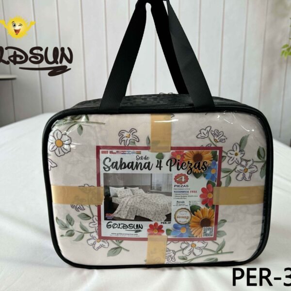 PER - 3FB / SET EDREDON DE VERANO 7 PIEZAS CON CORTINA (FARDO X 12 UNDS)