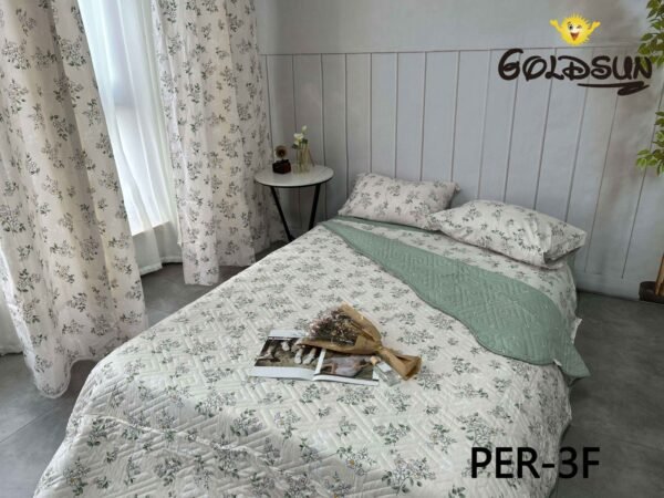 PER - 3FB / SET EDREDON DE VERANO 7 PIEZAS CON CORTINA (FARDO X 12 UNDS)