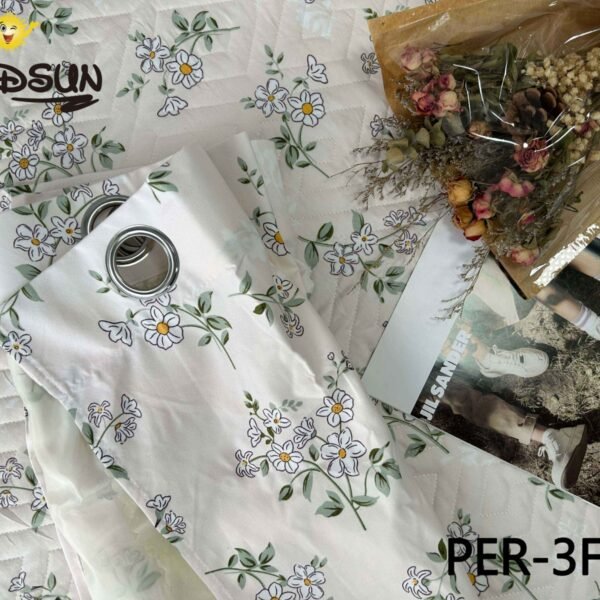 PER - 3FB / SET EDREDON DE VERANO 7 PIEZAS CON CORTINA (FARDO X 12 UNDS)
