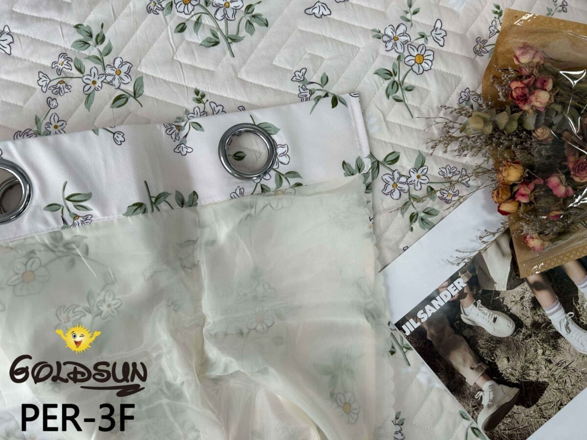 PER - 3FB / SET EDREDON DE VERANO 7 PIEZAS CON CORTINA (FARDO X 12 UNDS)