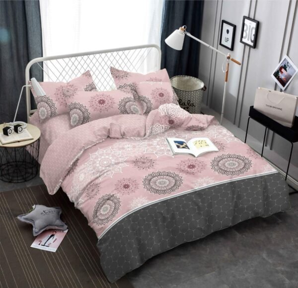 4118A - 23B / COBERTOR TELA CON TELA ACOLCHADO 5 PIEZAS PREMIUM (FARDO X 16 UNDS)