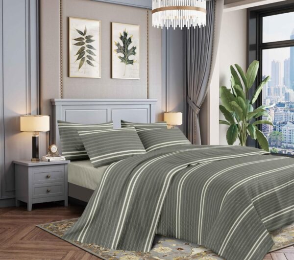 4118A - 23B / COBERTOR TELA CON TELA ACOLCHADO 5 PIEZAS PREMIUM (FARDO X 16 UNDS)