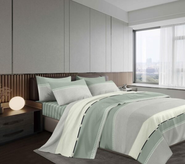 4118A - 23B / COBERTOR TELA CON TELA ACOLCHADO 5 PIEZAS PREMIUM (FARDO X 16 UNDS)