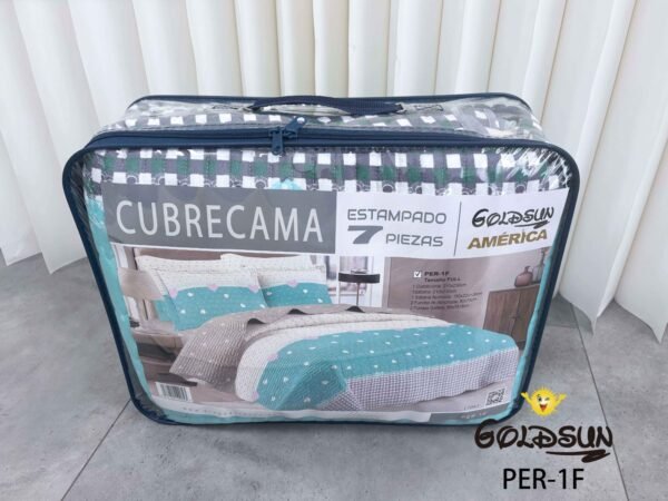 PER - 1F2026 / SET EDREDÓN DE VERANO 7 PIEZAS 2 PLAZAS (FARDO X 24 UNDS)
