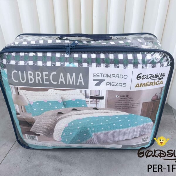 PER - 1F2026 / SET EDREDÓN DE VERANO 7 PIEZAS 2 PLAZAS (FARDO X 24 UNDS)