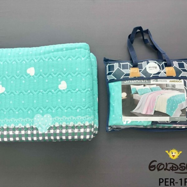 PER - 1F2026 / SET EDREDÓN DE VERANO 7 PIEZAS 2 PLAZAS (FARDO X 24 UNDS)