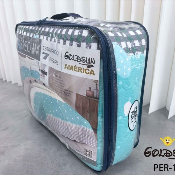 PER - 1F2026 / SET EDREDÓN DE VERANO 7 PIEZAS 2 PLAZAS (FARDO X 24 UNDS)