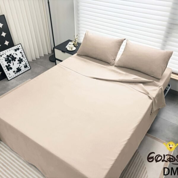 DM-2 / SET DE SÁBANAS 4 PIEZAS COLOR ENTERO / (CAJA X 48 UNDS)