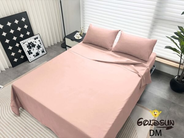 DM-2 / SET DE SÁBANAS 4 PIEZAS COLOR ENTERO / (CAJA X 48 UNDS)