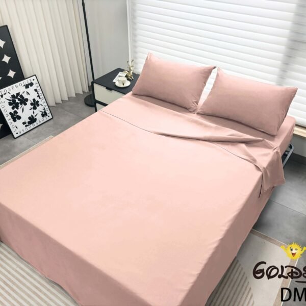 DM-2 / SET DE SÁBANAS 4 PIEZAS COLOR ENTERO / (CAJA X 48 UNDS)