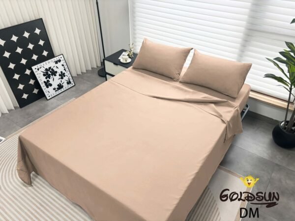 DM-2 / SET DE SÁBANAS 4 PIEZAS COLOR ENTERO / (CAJA X 48 UNDS)