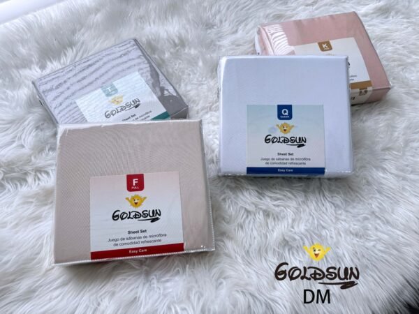 DM-2 / SET DE SÁBANAS 4 PIEZAS COLOR ENTERO / (CAJA X 48 UNDS)