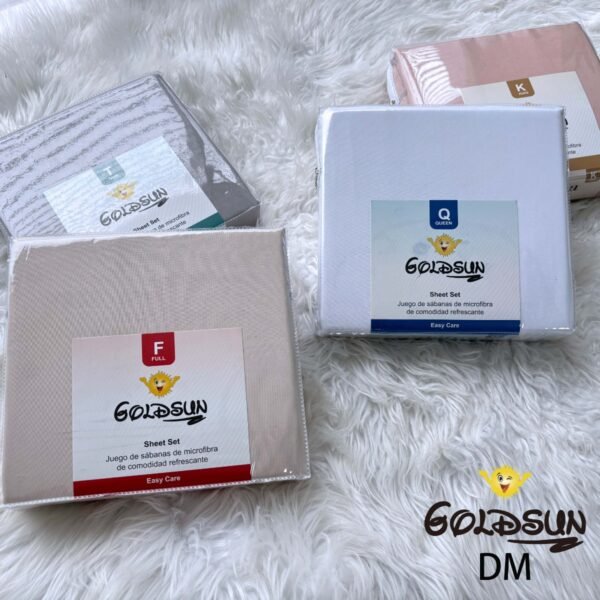 DM-2 / SET DE SÁBANAS 4 PIEZAS COLOR ENTERO / (CAJA X 48 UNDS)