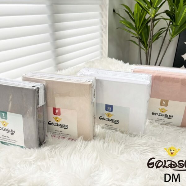 DM-2 / SET DE SÁBANAS 4 PIEZAS COLOR ENTERO / (CAJA X 48 UNDS)