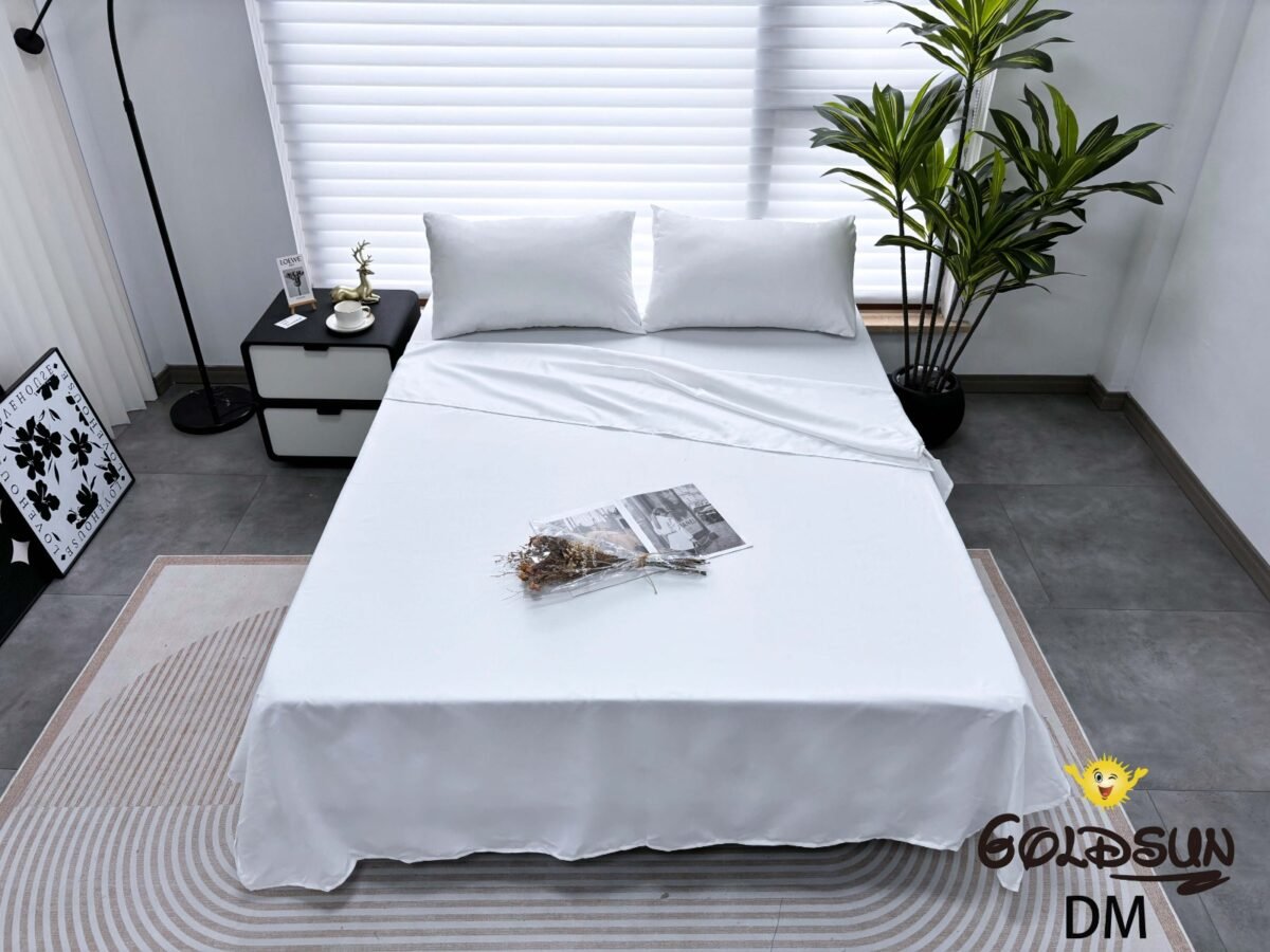 DM-1 / SET DE SÁBANAS 3 PIEZAS COLOR ENTERO / (CAJA X 48 UNDS)