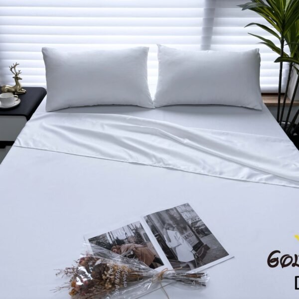 DM-2 / SET DE SÁBANAS 4 PIEZAS COLOR ENTERO / (CAJA X 48 UNDS)