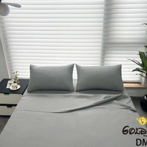 DM-2 / SET DE SÁBANAS 4 PIEZAS COLOR ENTERO / (CAJA X 48 UNDS)